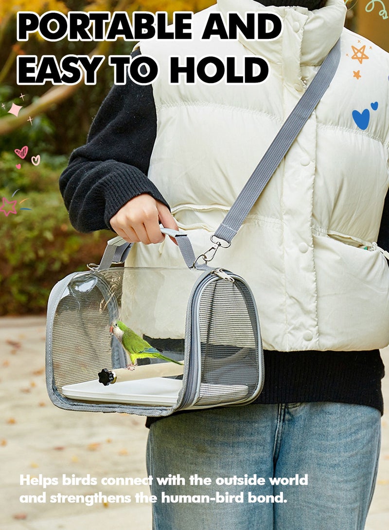 Kidle Portable Bird Cage Bird Travel Bag Parrot Travel Cage Bird Backpack Transparent Breathable Travel Cage - Image 2